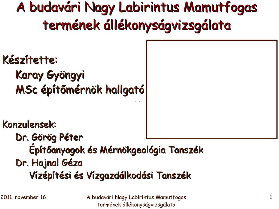 Görög Péter Építőanyagok és Mérnökgeológia