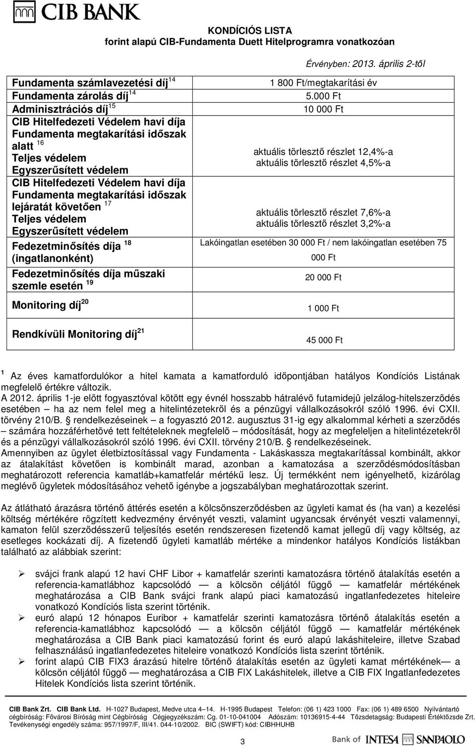 mőszaki szemle esetén 19 Monitoring díj 20 Rendkívüli Monitoring díj 21 1 800 Ft/megtakarítási év 5.