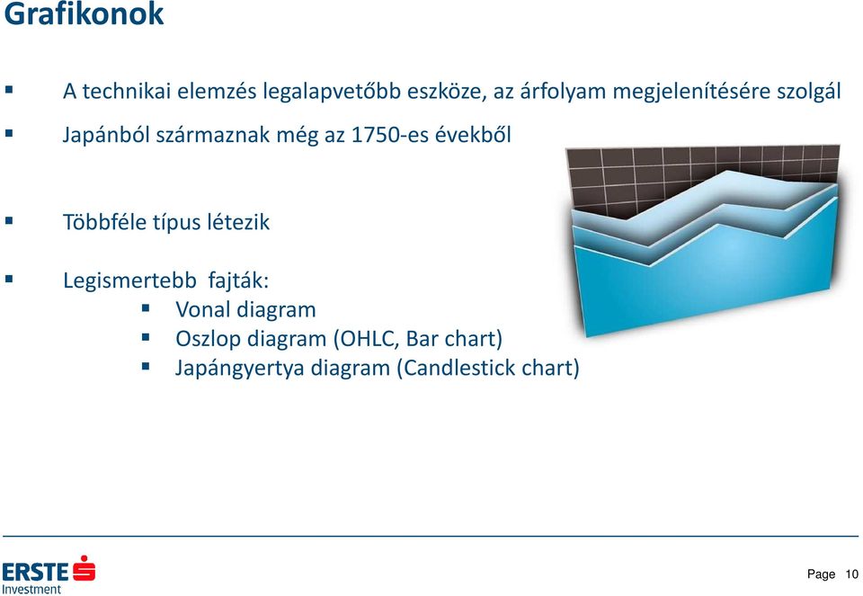 Többféle típus létezik Legismertebb fajták: Vonal diagram Oszlop