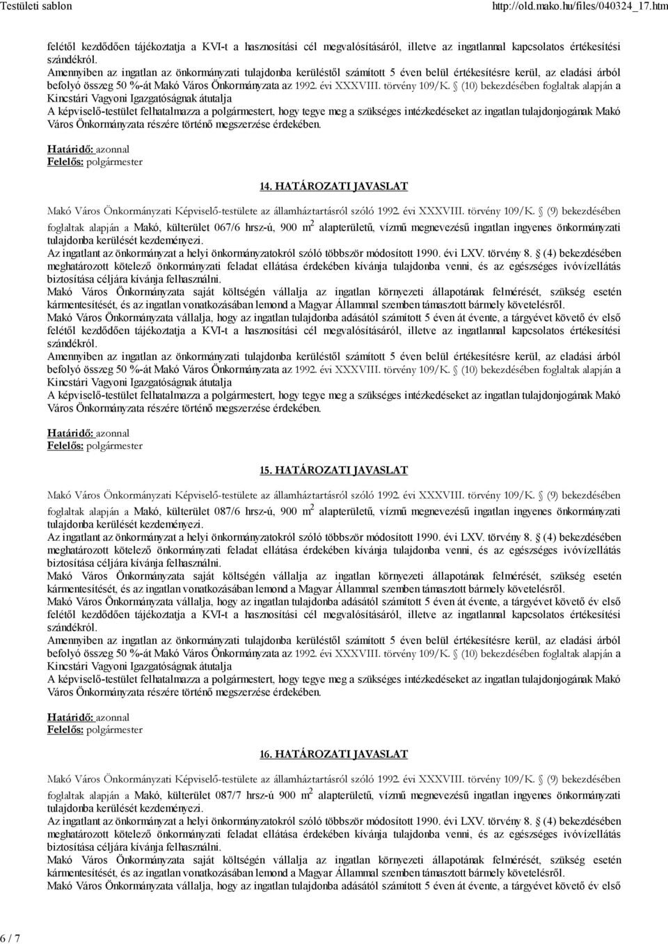 ingatlan ingyenes önkormányzati 15.