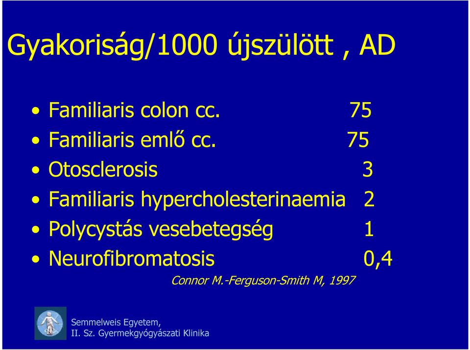 75 Otosclerosis 3 Familiaris hypercholesterinaemia