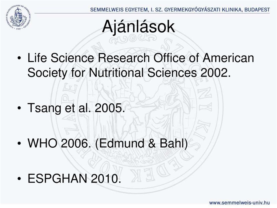 Nutritional Sciences 2002.