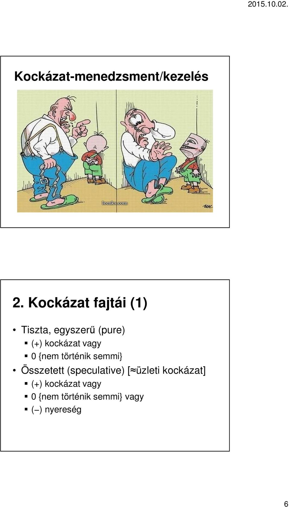 kockázat vagy 0 {nem történik semmi} Összetett