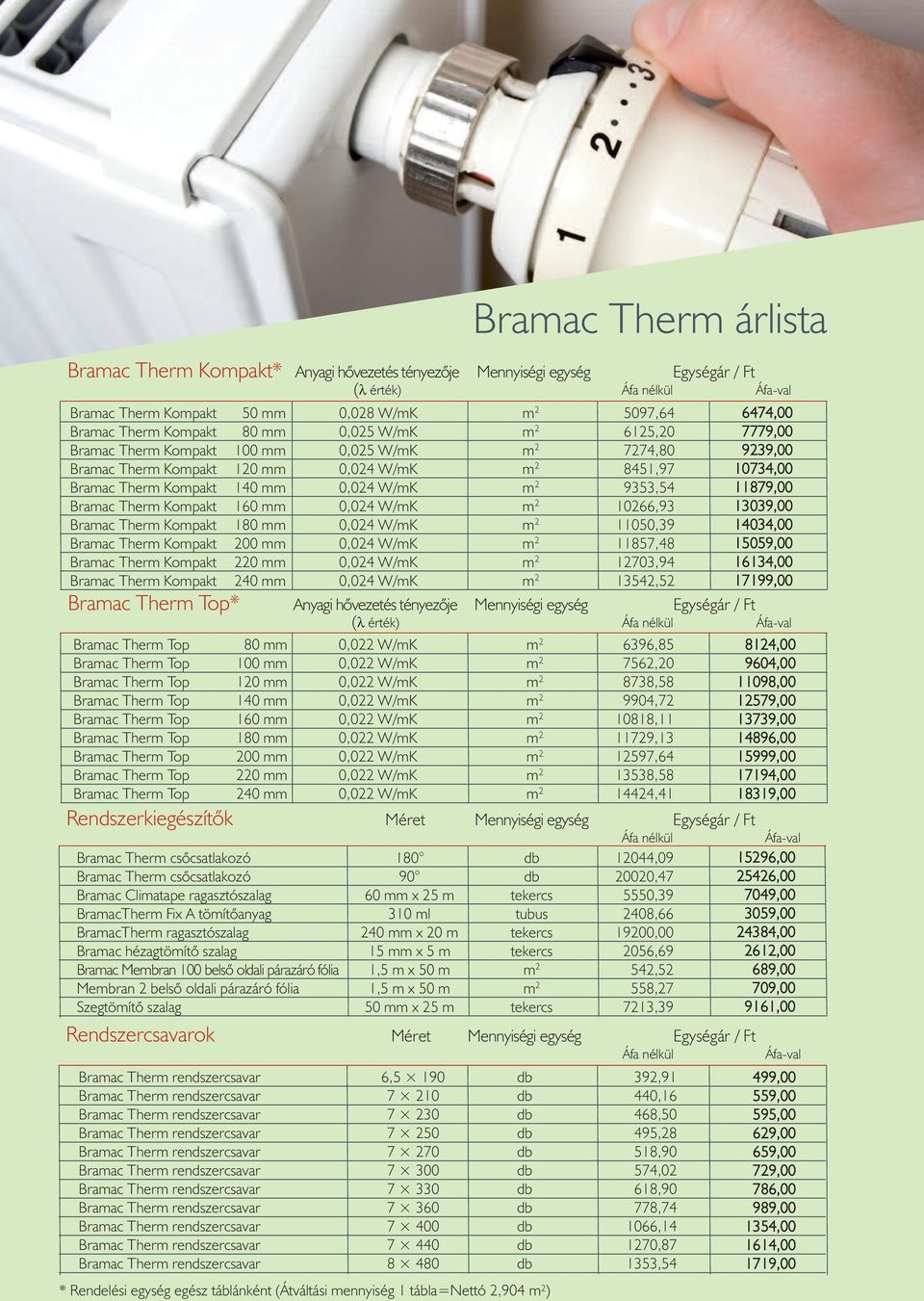 9353,54 11879,00 Bramac Therm Kompakt 160 mm 0,024 W/mK m 2 10266,93 13039,00 Bramac Therm Kompakt 180 mm 0,024 W/mK m 2 11050,39 14034,00 Bramac Therm Kompakt 200 mm 0,024 W/mK m 2 11857,48 15059,00