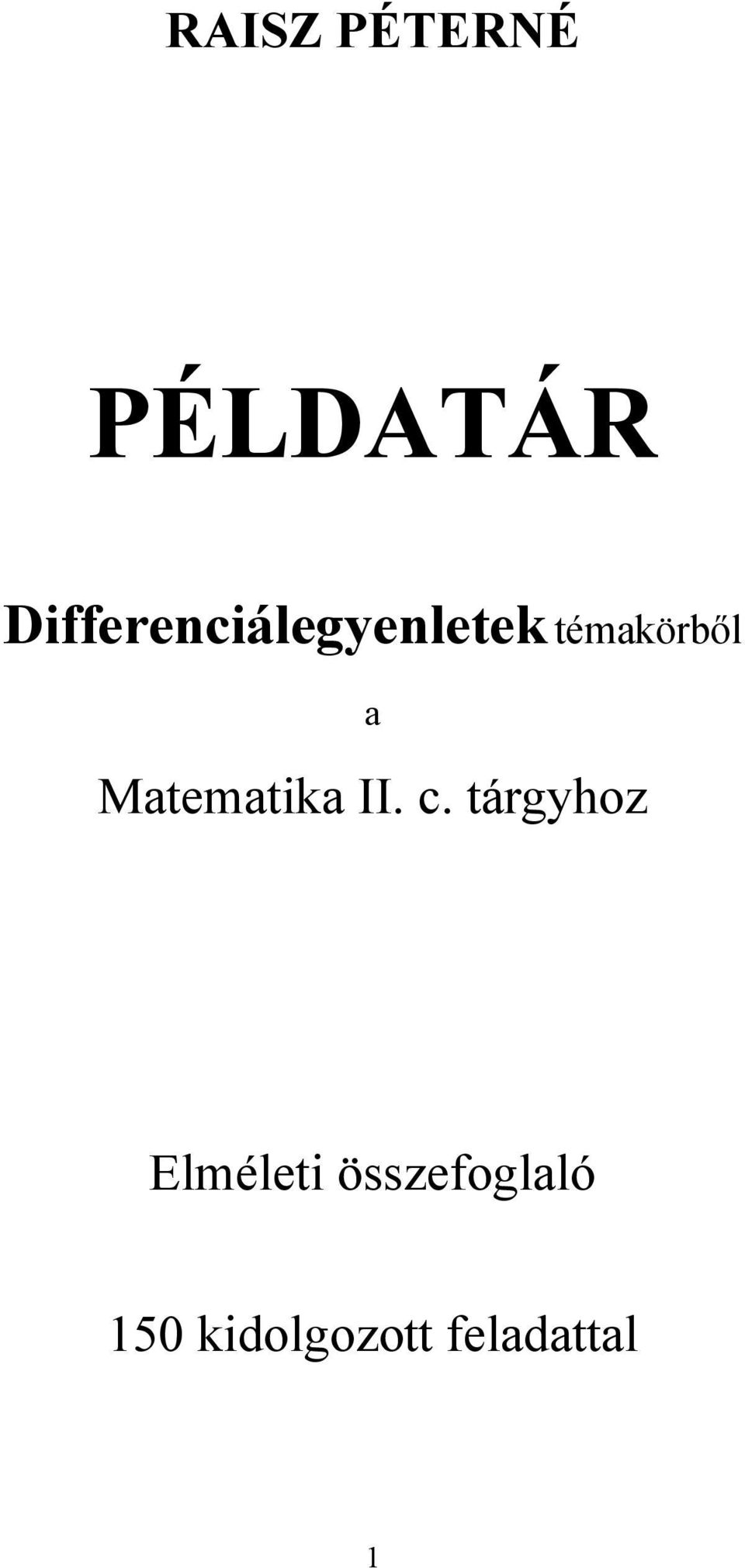 a Matematika II c tárghoz