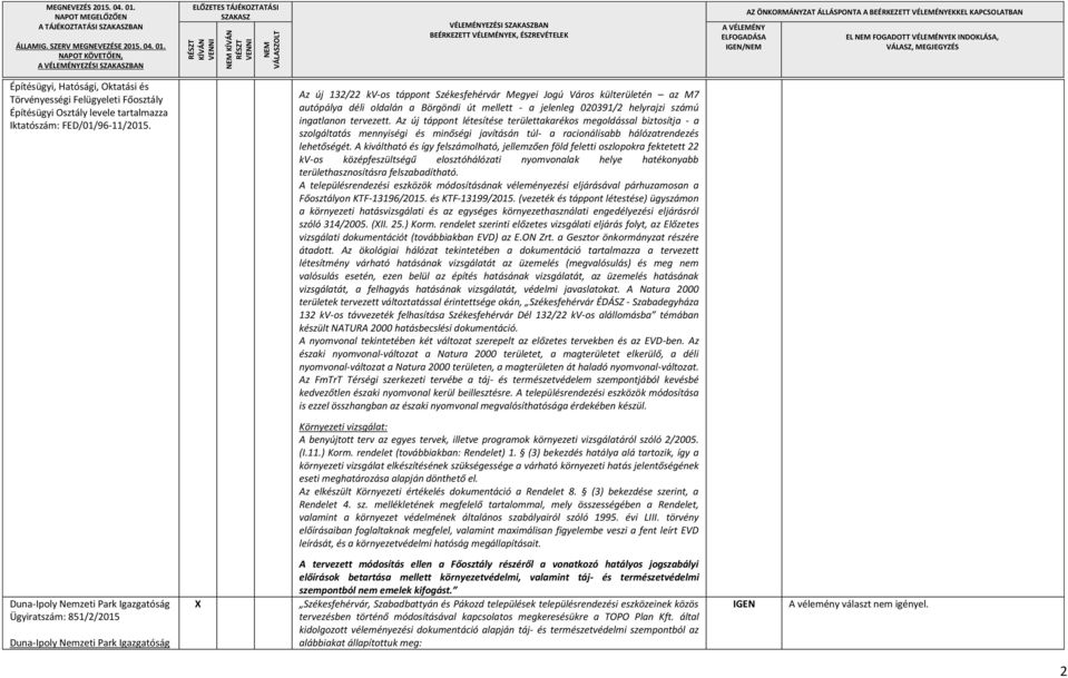 Az új táppont létesítése területtakarékos megoldással biztosítja - a szolgáltatás mennyiségi és minőségi javításán túl- a racionálisabb hálózatrendezés lehetőségét.