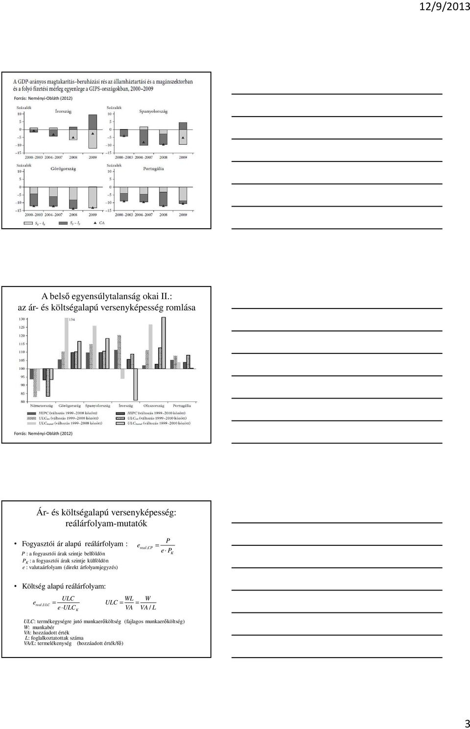 reálárfolyam : P : a fogyasztói árak szintje belföldön P K : a fogyasztói árak szintje külföldön e : valutaárfolyam (direkt árfolyamjegyzés) e real, CP P = e