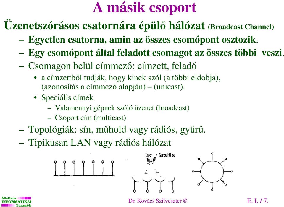 Csomagon belül címmező: címzett, feladó a címzettből tudják, hogy kinek szól (a többi eldobja), (azonosítás a címmező alapján)