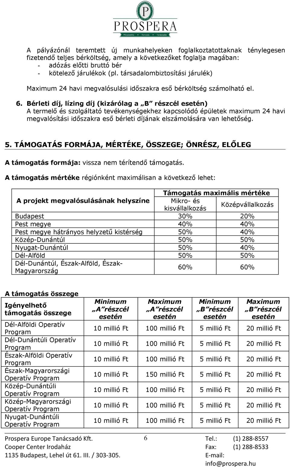 Bérleti díj, lízing díj (kizárólag a B részcél ) A termelő és szolgáltató tevékenységekhez kapcsolódó épületek maximum 24 havi megvalósítási időszakra eső bérleti díjának elszámolására van lehetőség.