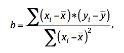 Az egyenes egyenlete: Az a és b állandók megfelelő megválasztásával elérhető, hogy a véletlen eltérések négyzeteinek összege minimális legyen az egyenes körül: A matematikai eljárás végeredményeként