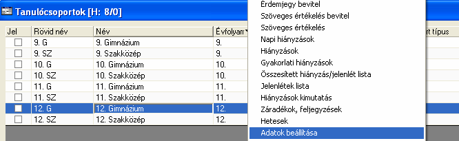 2. Feljön a Tantárgy sorend dialógus. 3. A tantárgyak sorendjét a bal oldali táblázat melletti Felvesz Letesz gombokkal lehet beállítani. Új tantárgyat az Új gombra kattintás után lehet felvenni.
