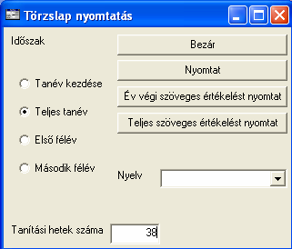 Törzslap nyomtatás Az Aromo generálja a törzslapokat.