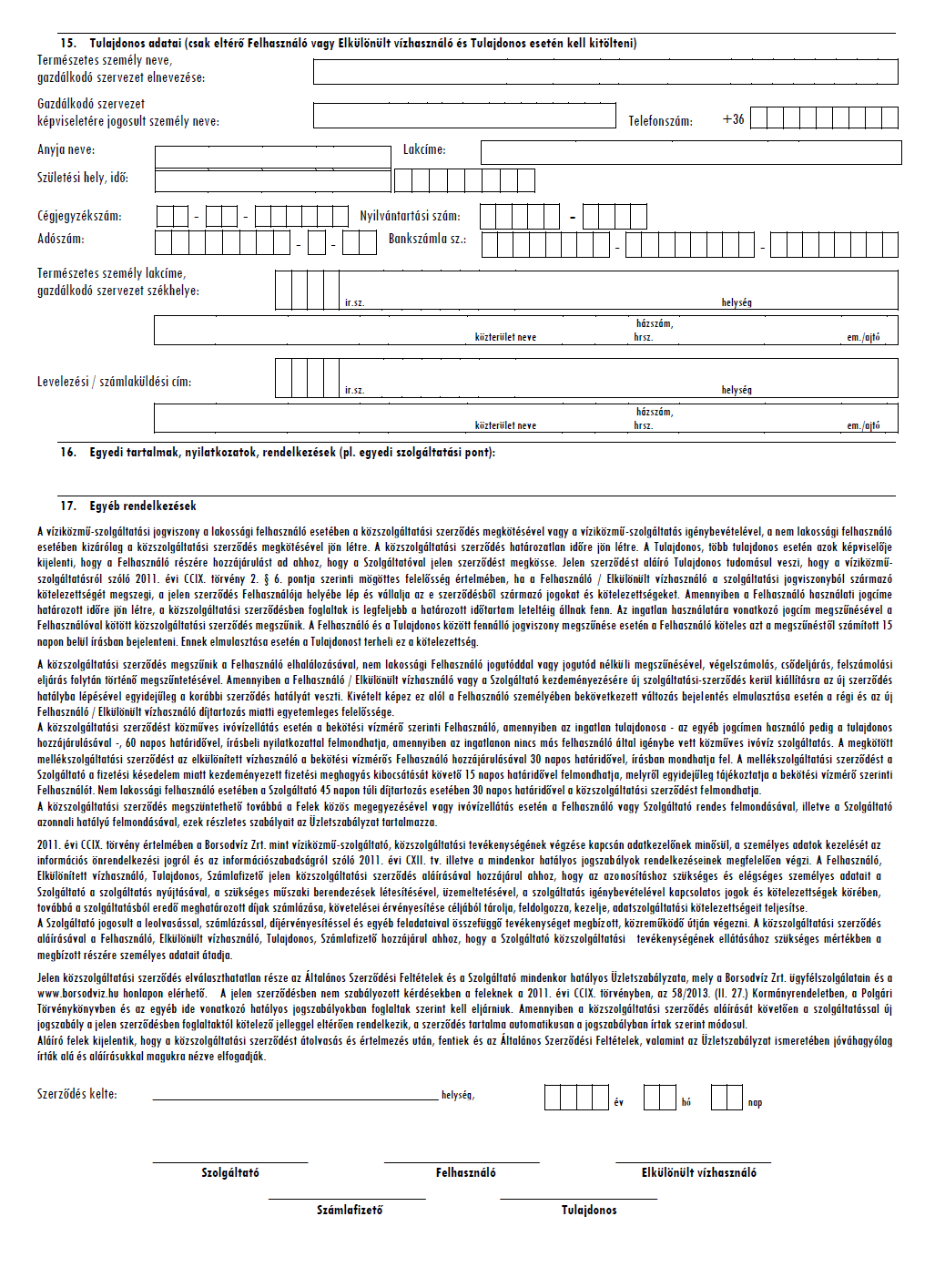 Borsodvíz Zrt. 11. sz.