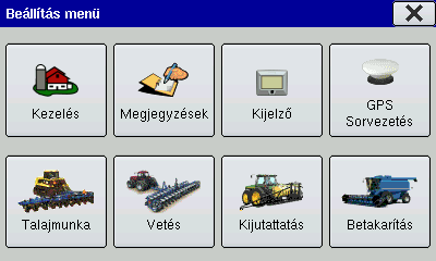 Nyitóképernyő elrendezése Eszközinformációk Beállító menü Összegzés kiválasztása Táblaművelet kezdése Bekapcsoló gomb Térképképernyő elrendezése GPS diagnosztika