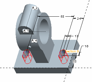 CAD - CAM ALAPOK PRO ENGINEER OKTATÓANYAG Ellenırizzük a kihúzás irányát, állítsuk a kihúzást átmenı jellegőre, és kapcsoljuk be az anyageltávolításnak megfelelı ikont! 3.46.