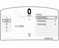 12 Bevezetés Vezető Információs Központ (középső szintű): Vezető Információs Központ (felső szintű): A felső szintű Vezető Információs Központ lehetővé teszi az átváltást a két különböző kijelzési