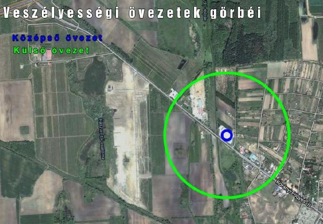 5. számú módosítás: KITE központ biztonsági övezet kijelölése Az 5. számú ezési terület a település központi belterületétől észak-nyugatra található.