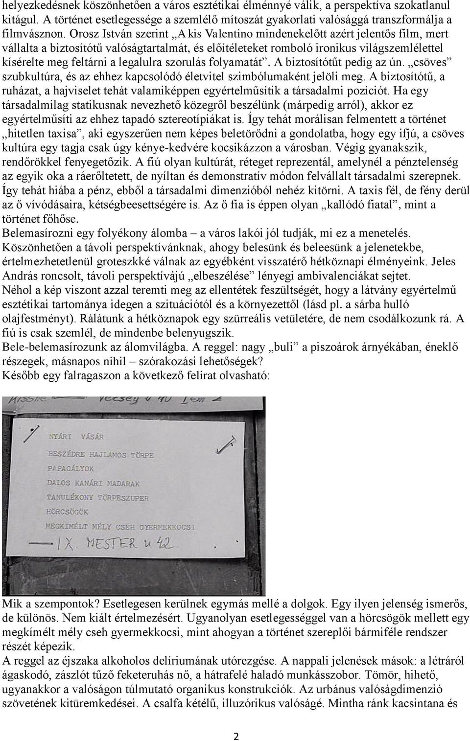 legalulra szorulás folyamatát. A biztosítótűt pedig az ún. csöves szubkultúra, és az ehhez kapcsolódó életvitel szimbólumaként jelöli meg.