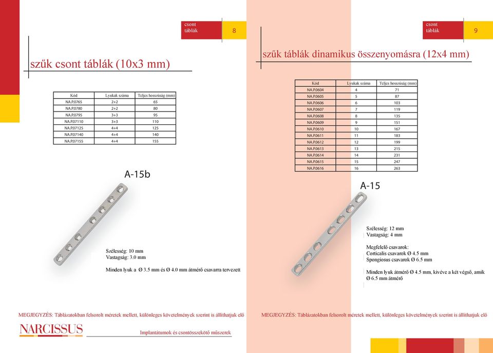 P.0612 12 199 NA.P.0613 13 215 NA.P.0614 14 231 NA.P.0615 15 247 NA.P.0616 16 263 A-15 Szélesség: 12 mm Vastagság: 4 mm Szélesség: 10 mm Vastagság: 3.