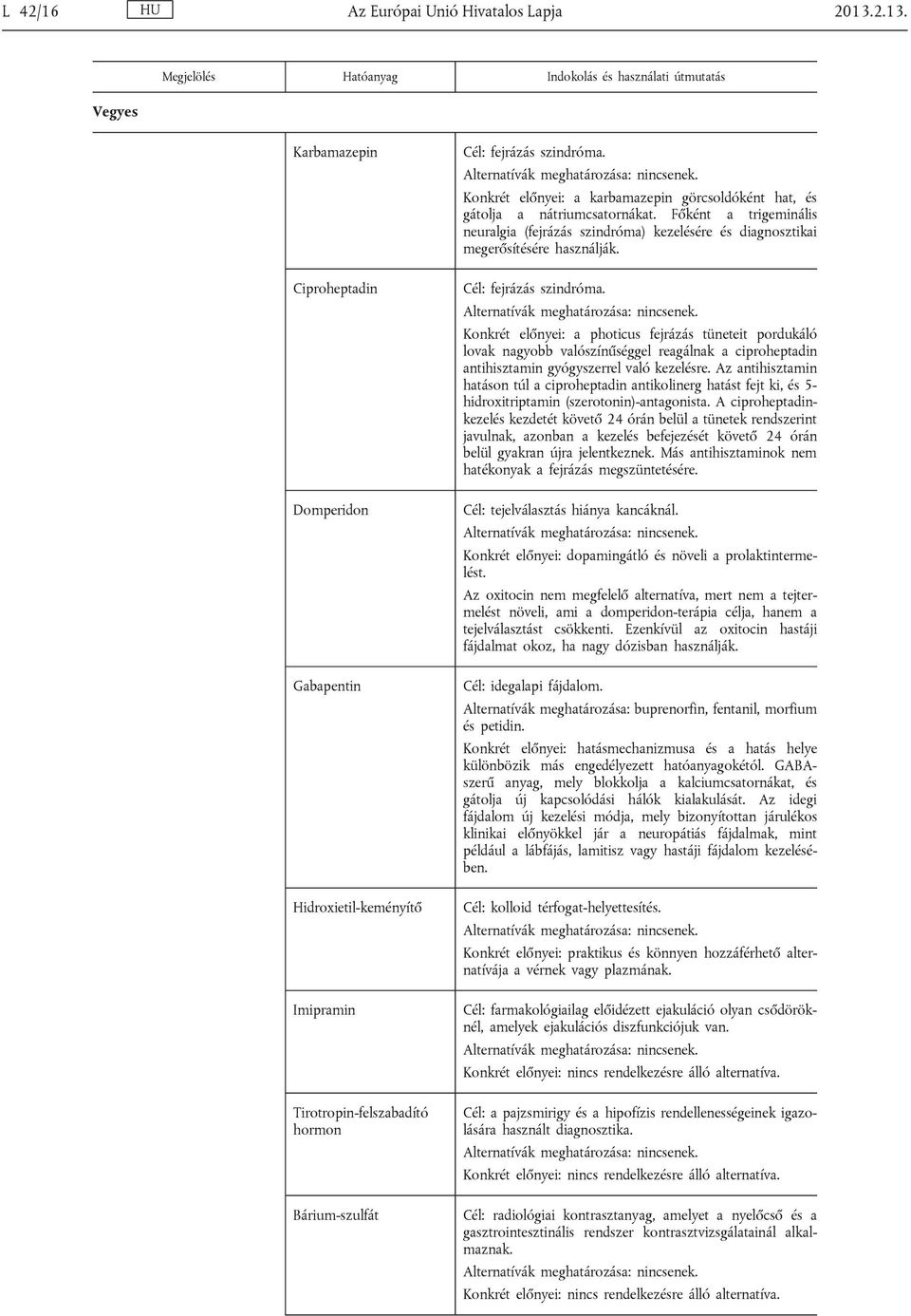 Konkrét előnyei: a karbamazepin görcsoldóként hat, és gátolja a nátriumcsatornákat. Főként a trigeminális neuralgia (fejrázás szindróma) kezelésére és diagnosztikai megerősítésére használják.