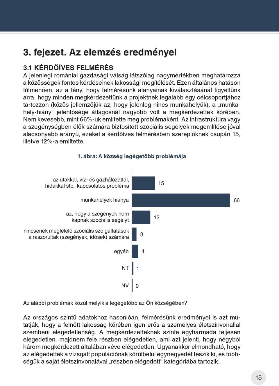 jellemzőjük az, hogy jelenleg nincs munkahelyük), a munkahely-hiány jelentősége átlagosnál nagyobb volt a megkérdezettek körében. Nem kevesebb, mint 66%-uk említette meg problémaként.