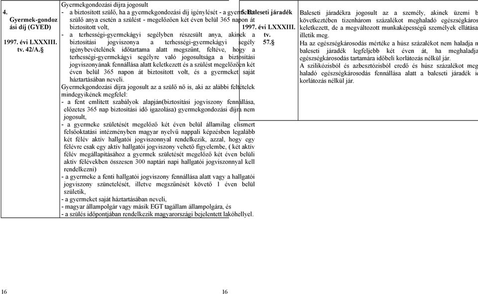 biztosítási jogviszonya a terhességi-gyermekágyi segély 57.