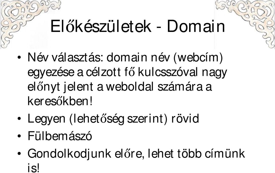 weboldal számára a keresőkben!