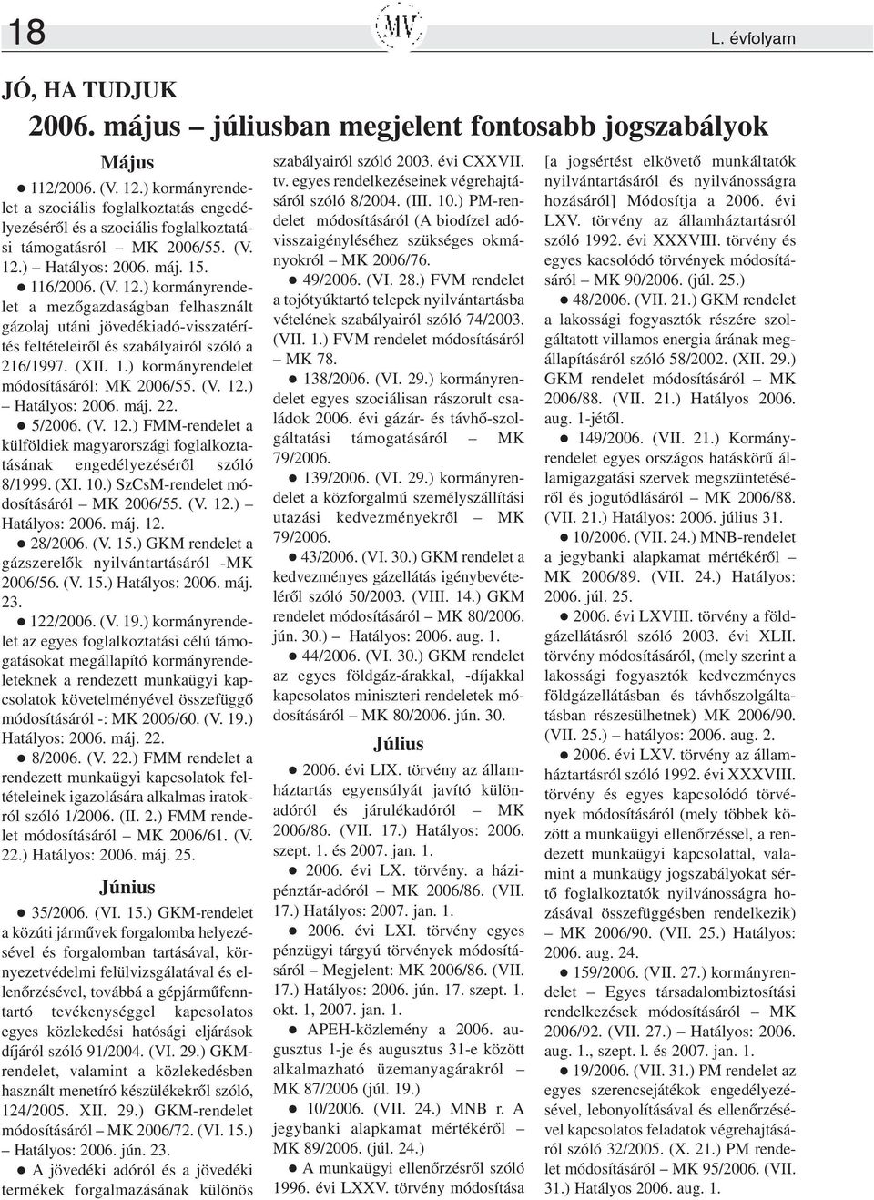 ) Hatályos: 2006. máj. 15. 116/2006. (V. 12.) kormányrendelet a mezõgazdaságban felhasznált gázolaj utáni jövedékiadó-visszatérítés feltételeirõl és szabályairól szóló a 216/1997. (XII. 1.) kormányrendelet módosításáról: MK 2006/55.