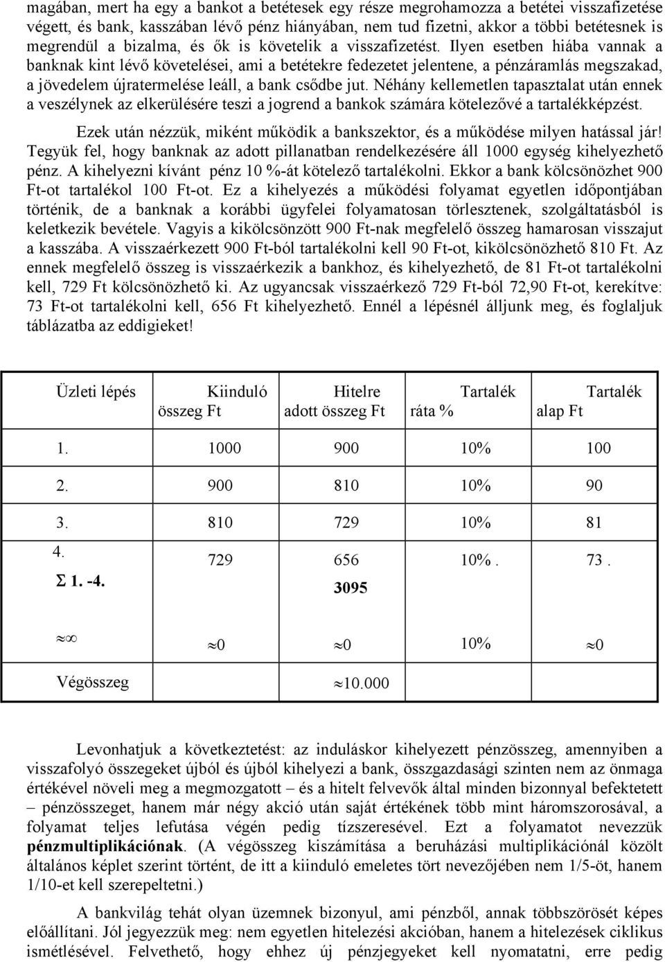 Ilyen esetben hiába vannak a banknak kint lévő követelései, ami a betétekre fedezetet jelentene, a pénzáramlás megszakad, a jövedelem újratermelése leáll, a bank csődbe jut.