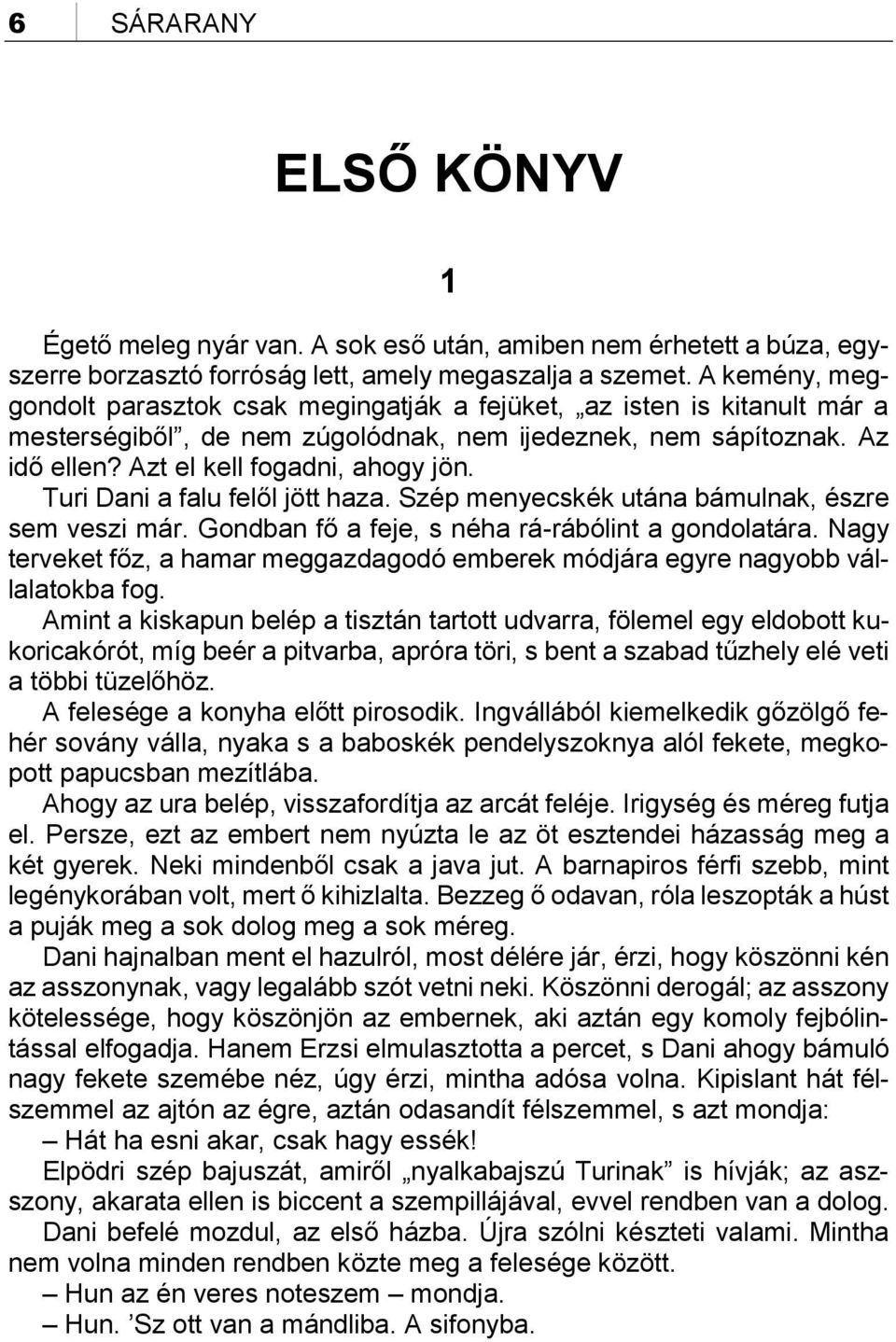 Turi Dani a falu felől jött haza. Szép menyecskék utána bámulnak, észre sem veszi már. Gondban fő a feje, s néha rá-rábólint a gondolatára.