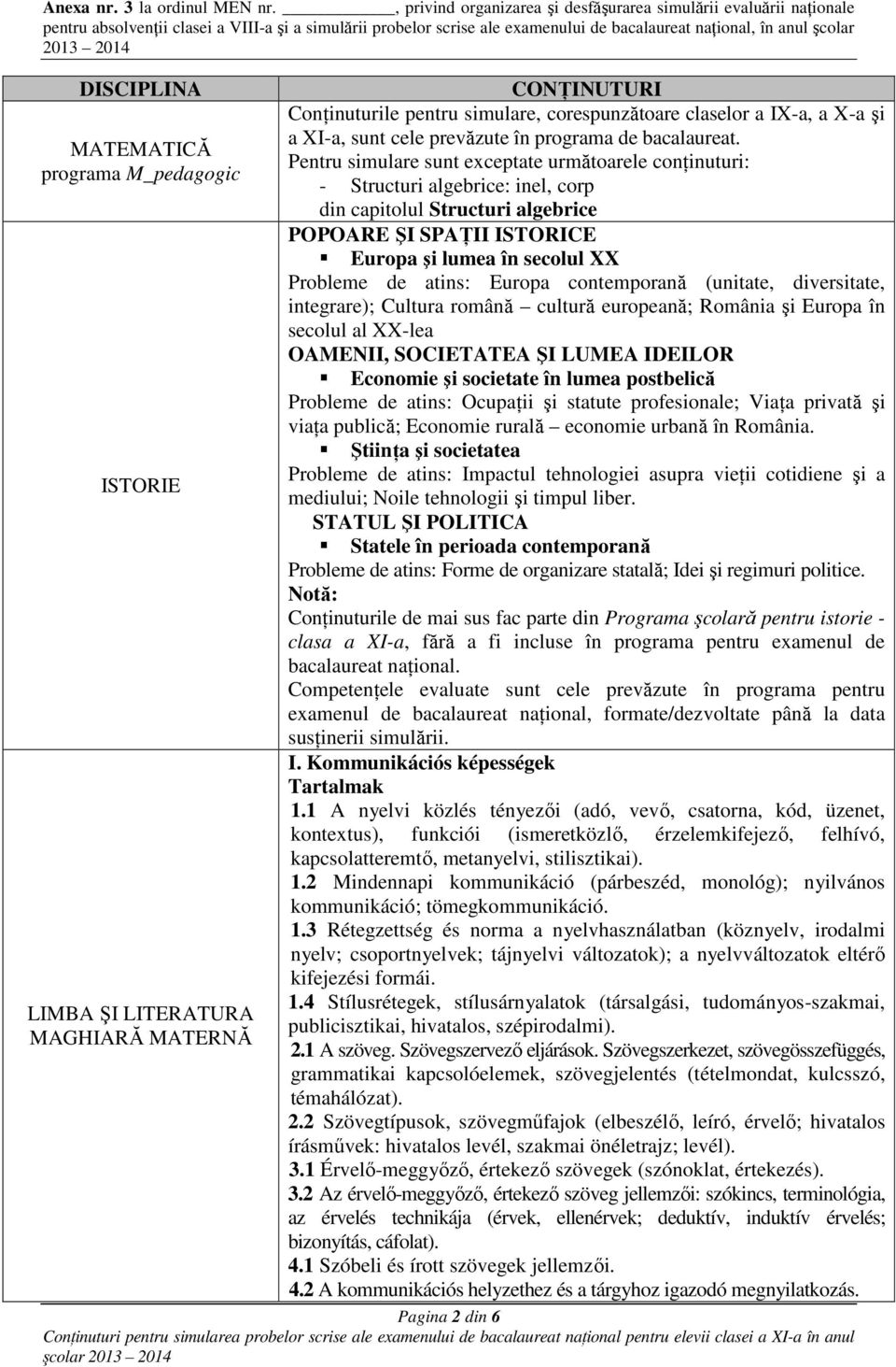 Probleme de atins: Ocupaţii şi statute profesionale; Viaţa privată şi viaţa publică; Economie rurală economie urbană în România.