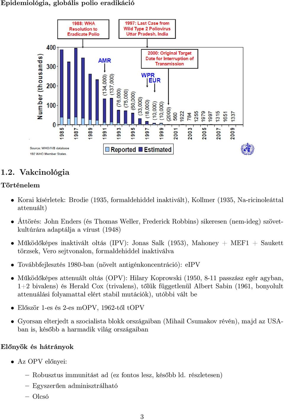 (nem-ideg) szövetkultúrára adaptálja a vírust (1948) Működőképes inaktivált oltás (IPV): Jonas Salk (1953), Mahoney + MEF1 + Saukett törzsek, Vero sejtvonalon, formaldehiddel inaktiválva