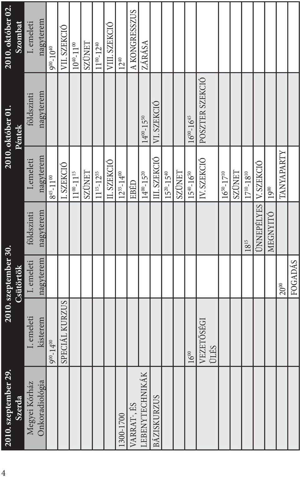 SZEKCIÓ 11 00-11 15 10 40-11 00 SZÜNET SZÜNET 11 15-12 55 11 00-12 40 II. SZEKCIÓ VIII.