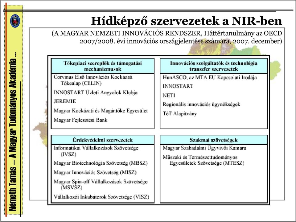 Háttértanulmány az OECD 2007/2008.