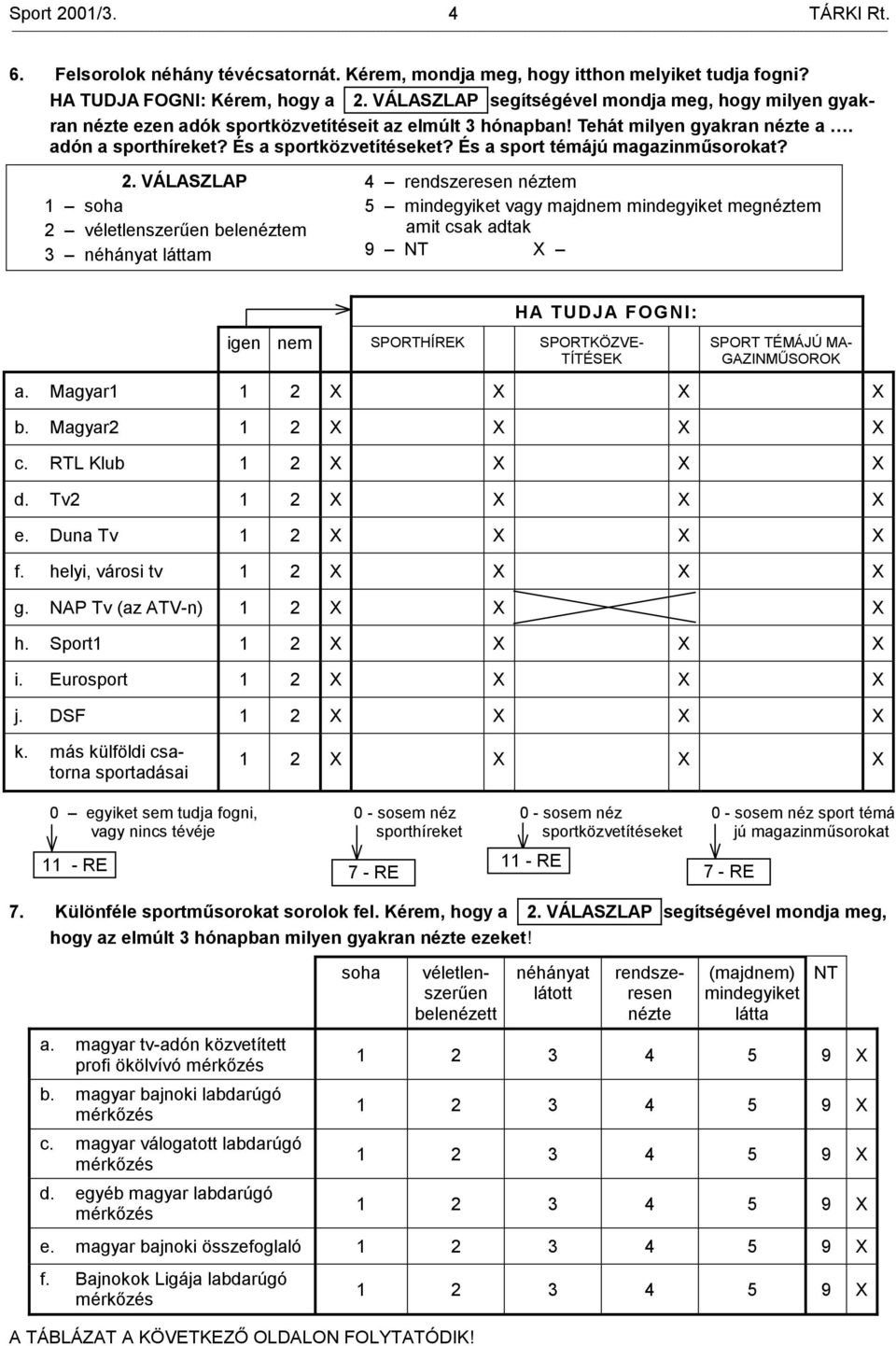 És a sport témájú magazinműsorokat? 2.