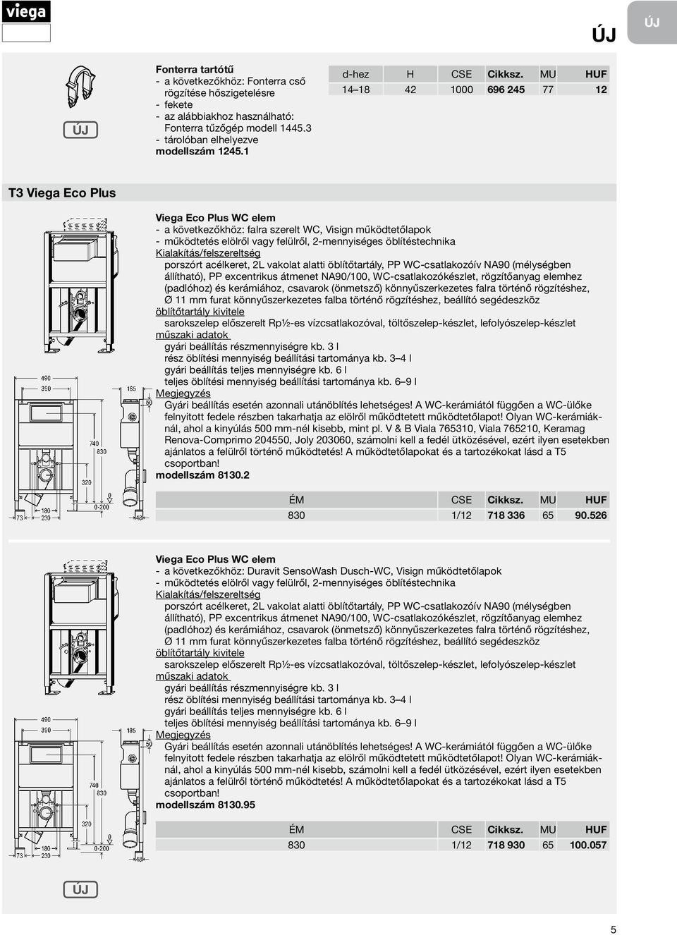 porszórt acélkeret, 2L vakolat alatti öblítőtartály, PP WC-csatlakozóív NA90 (mélységben állítható), PP excentrikus átmenet NA90/100, WC-csatlakozókészlet, rögzítőanyag elemhez (padlóhoz) és