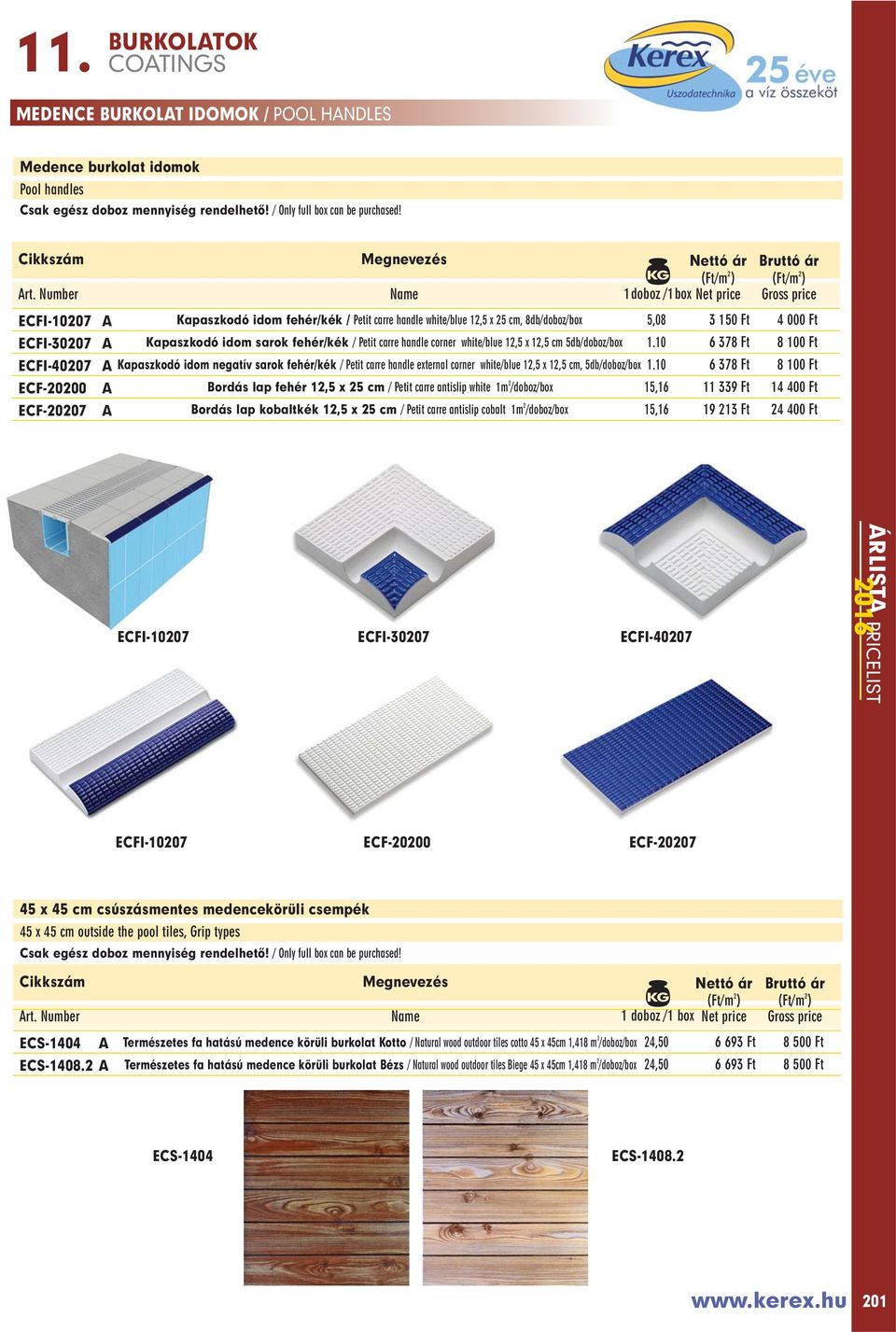 handle corner white/blue 12,5 x 12,5 cm 5db/doboz/box 1.