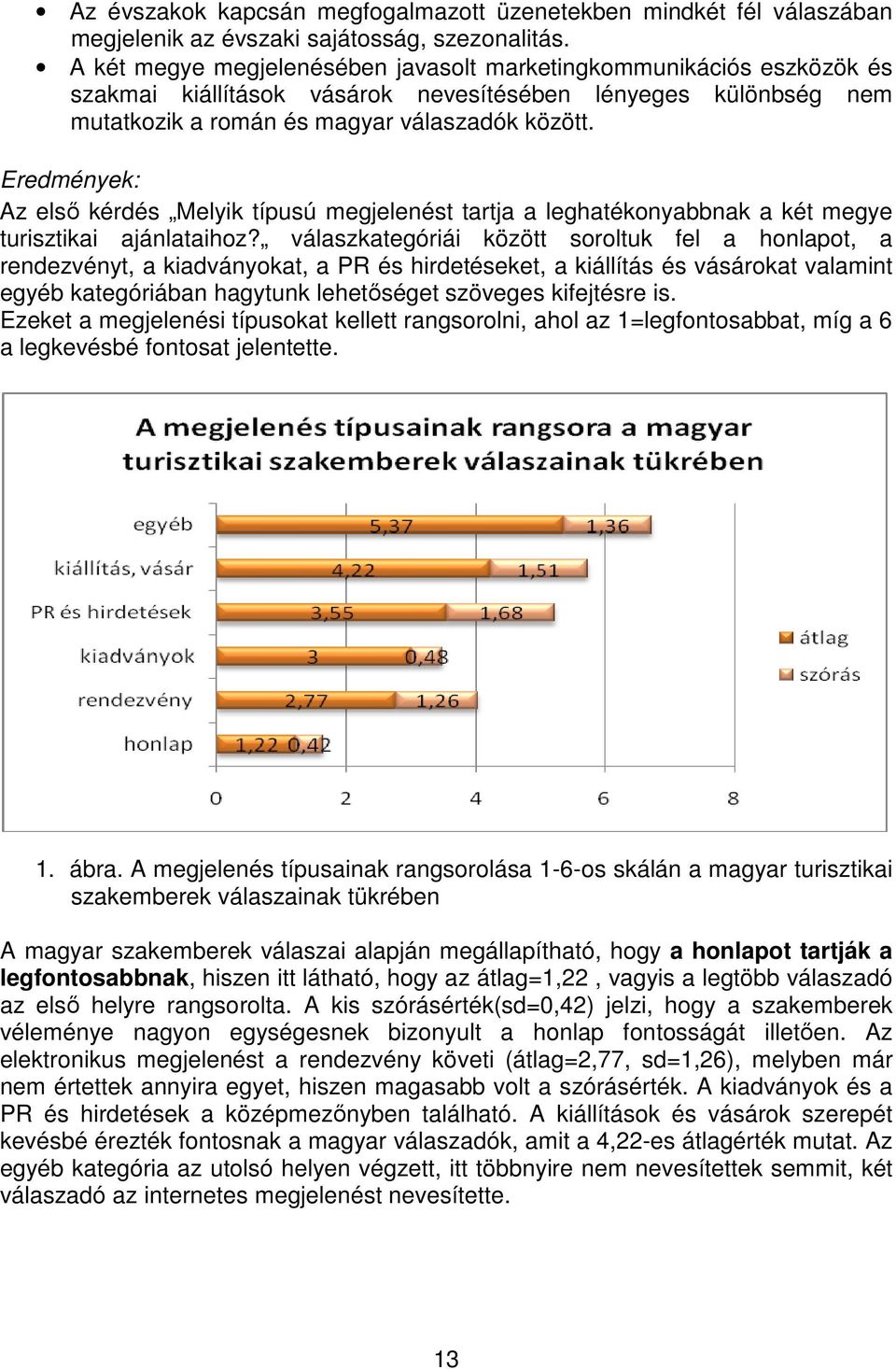 Eredmények: Az első kérdés Melyik típusú megjelenést tartja a leghatékonyabbnak a két megye turisztikai ajánlataihoz?