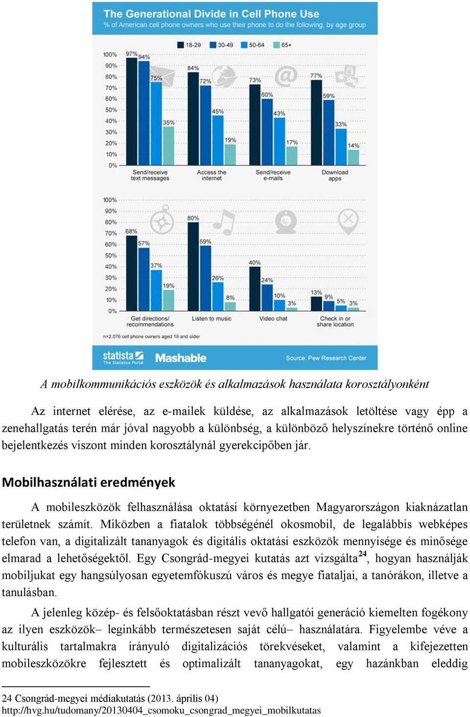 Mobilhasználati eredmények A mobileszközök felhasználása oktatási környezetben Magyarországon kiaknázatlan területnek számít.