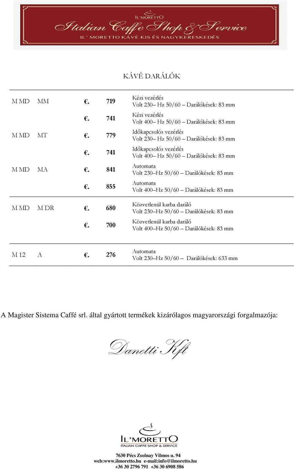 Darálókések: 83 mm Volt 400 Hz 50/60 Darálókések: 83 mm Volt 230 Hz 50/60 Darálókések: 83 mm Volt 400 Hz