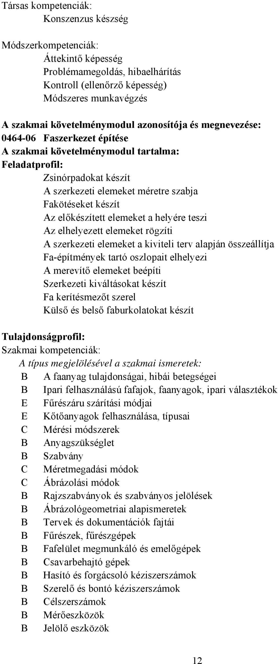 előkészített elemeket a helyére teszi Az elhelyezett elemeket rögzíti A szerkezeti elemeket a kiviteli terv alapján összeállítja Fa-építmények tartó oszlopait elhelyezi A merevítő elemeket beépíti