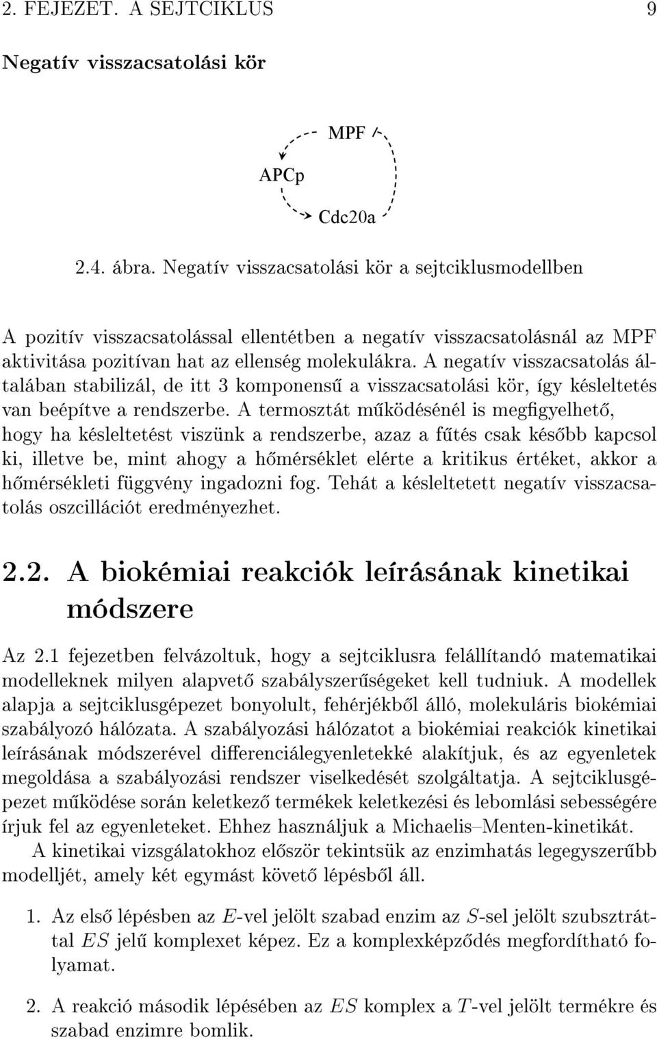 A negatív visszacsatolás általában stabilizál, de itt 3 komponens a visszacsatolási kör, így késleltetés van beépítve a rendszerbe.