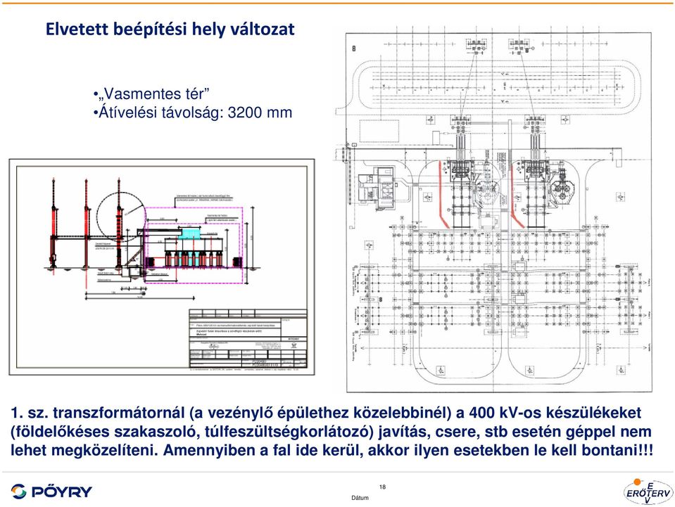 (földelőkéses szakaszoló, túlfeszültségkorlátozó) javítás, csere, stb esetén géppel