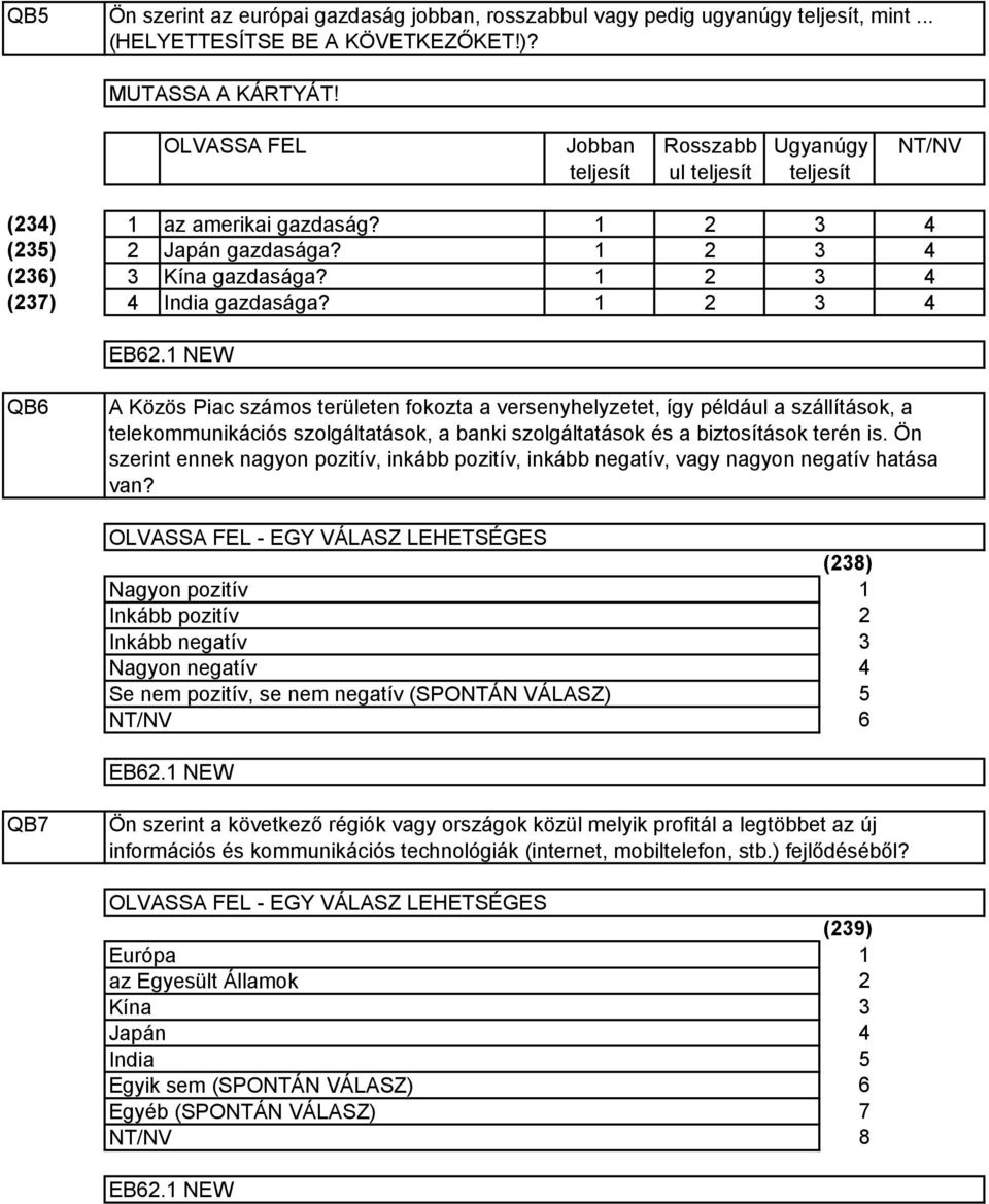 QB6 A Közös Piac számos területen fokozta a versenyhelyzetet, így például a szállítások, a telekommunikációs szolgáltatások, a banki szolgáltatások és a biztosítások terén is.