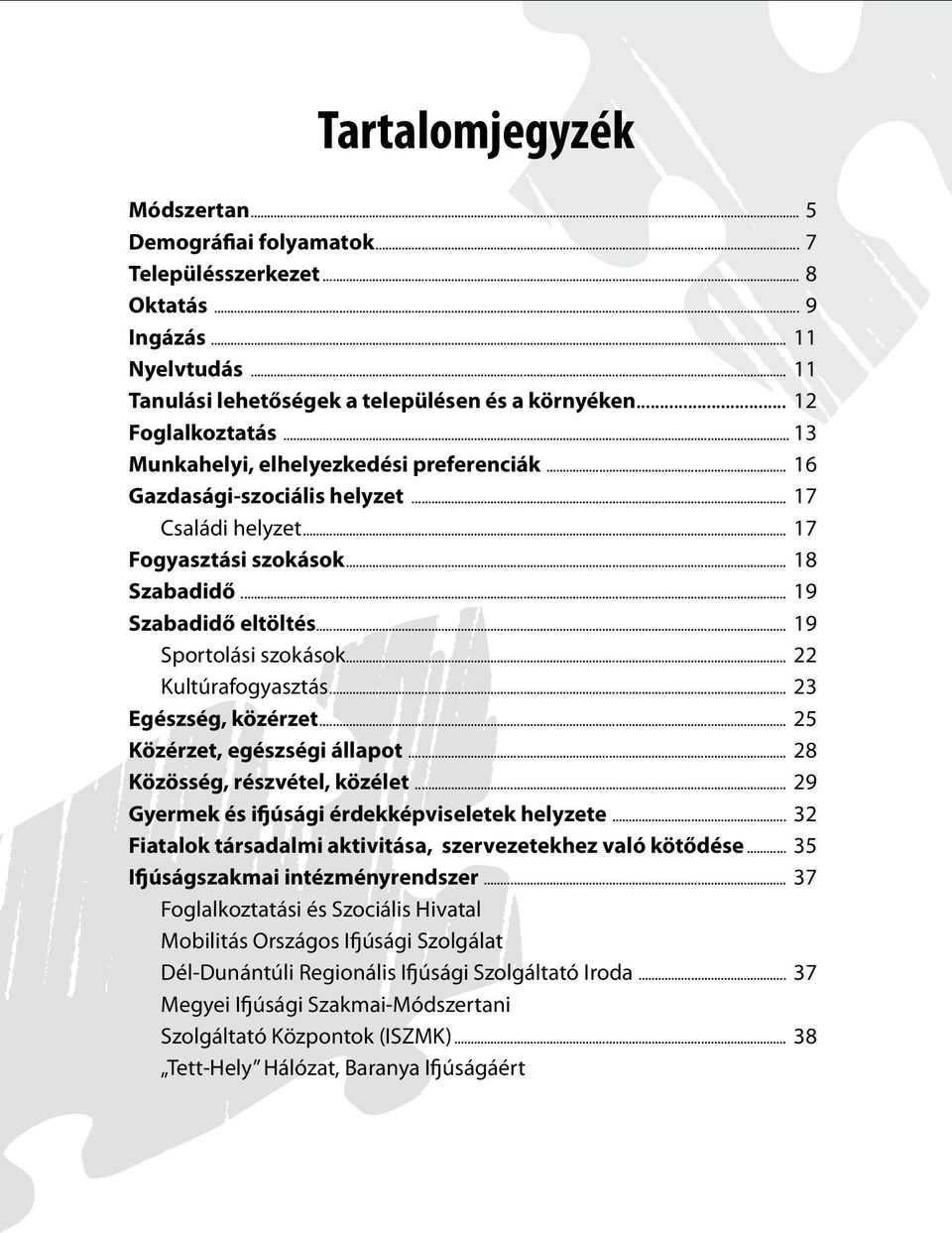 .. 22 Kultúrafogyasztás... 23 Egészség, közérzet... 25 Közérzet, egészségi állapot... 28 Közösség, részvétel, közélet... 29 Gyermek és ifjúsági érdekképviseletek helyzete.