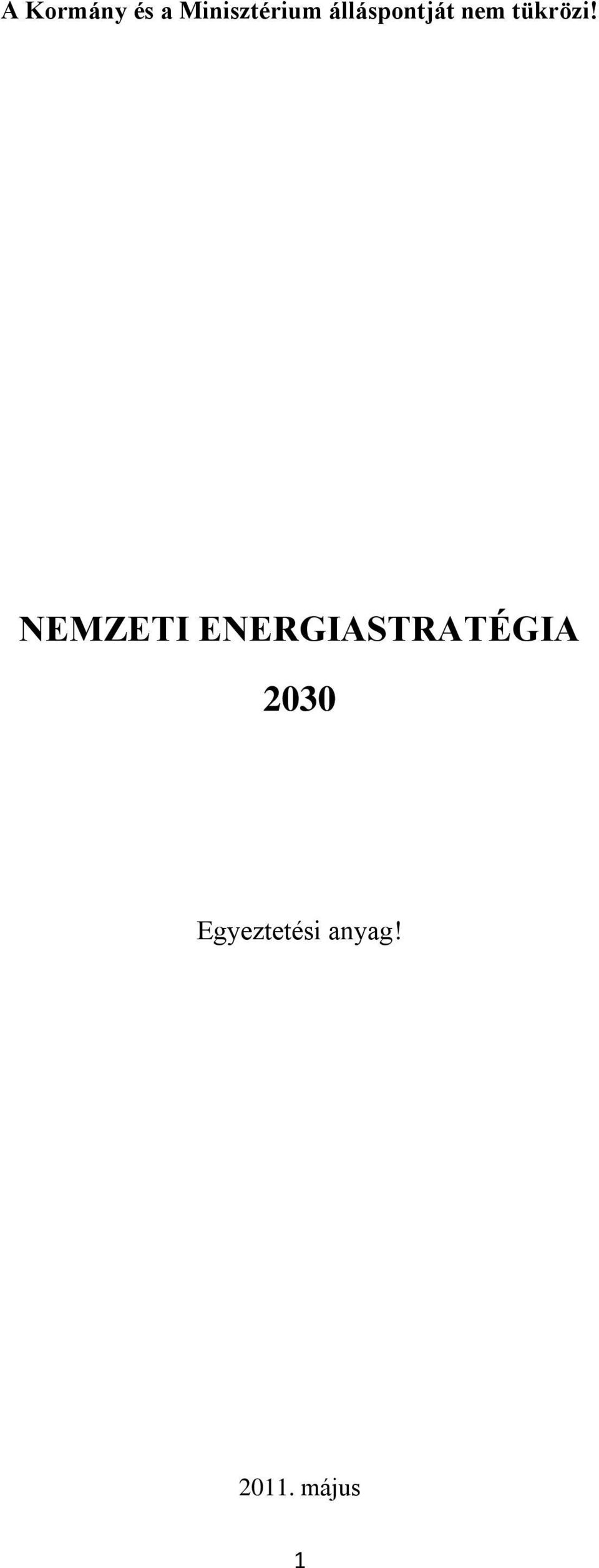 NEMZETI ENERGIASTRATÉGIA