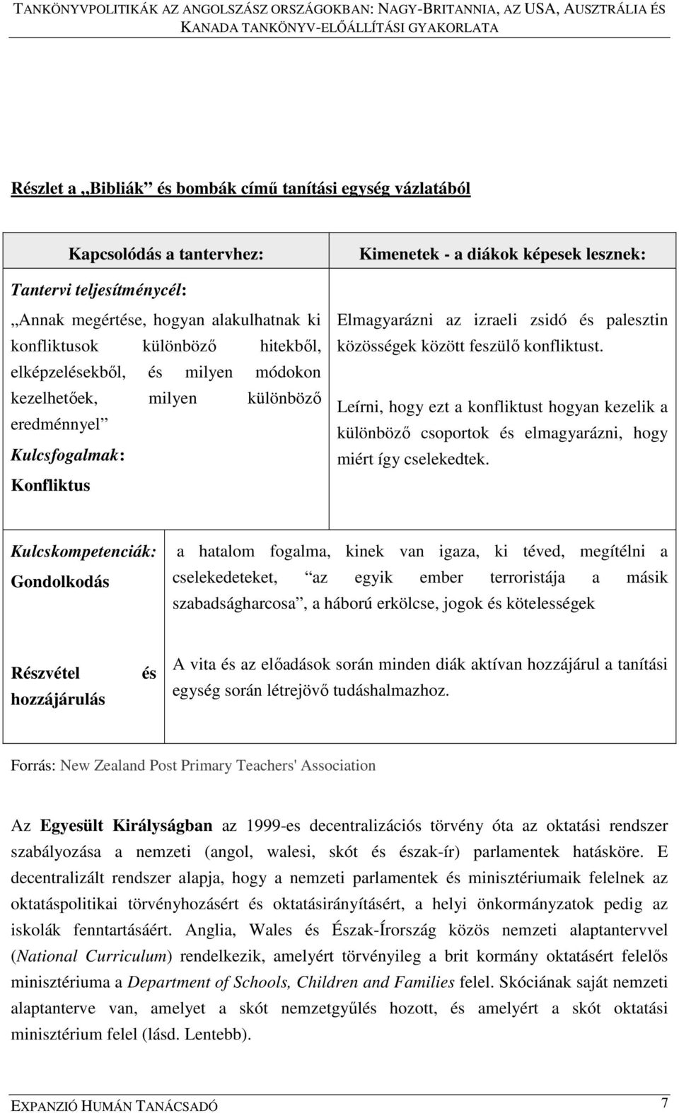 feszülő konfliktust. Leírni, hogy ezt a konfliktust hogyan kezelik a különböző csoportok és elmagyarázni, hogy miért így cselekedtek.