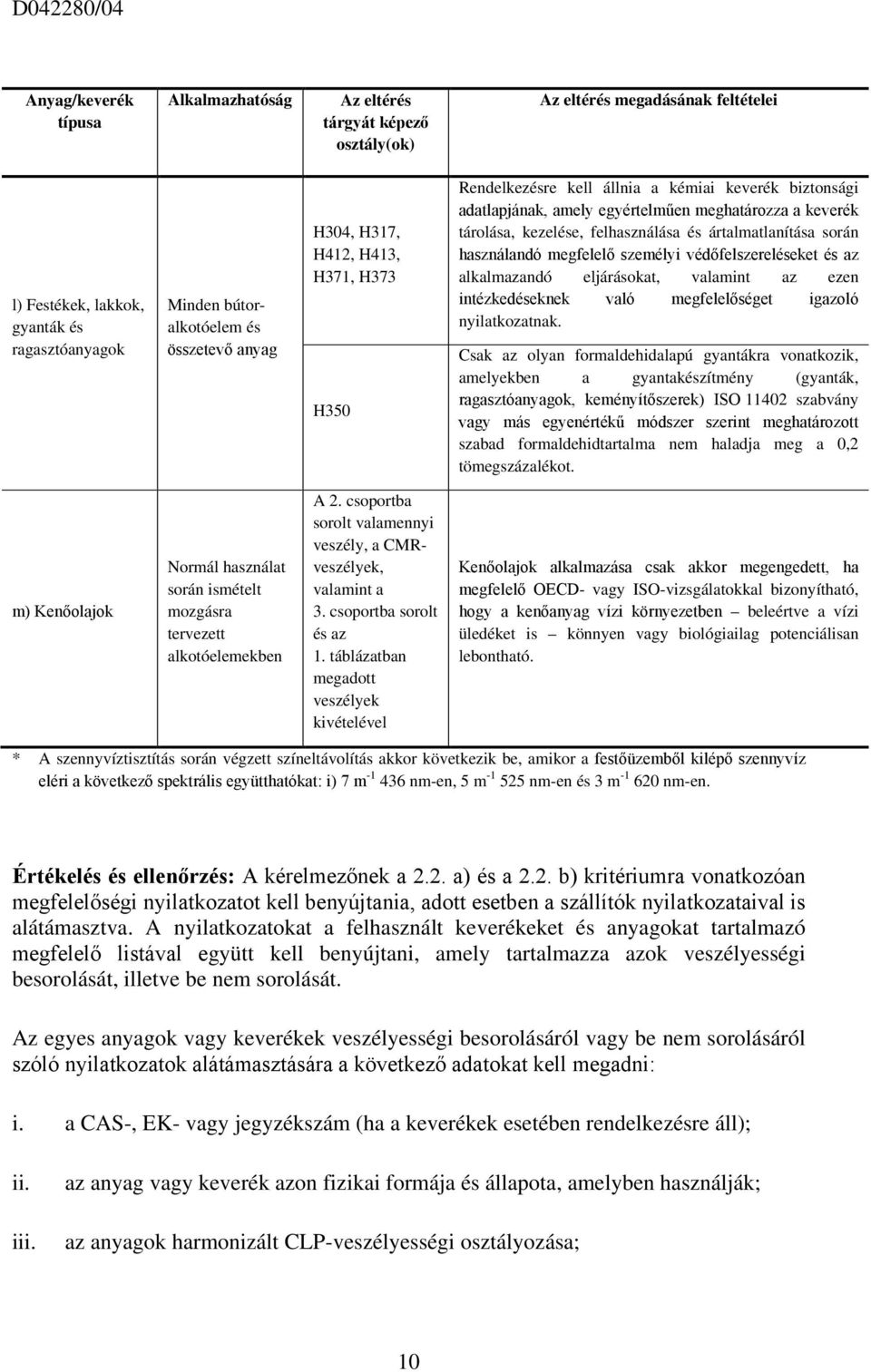 ártalmatlanítása során használandó megfelelő személyi védőfelszereléseket és az alkalmazandó eljárásokat, valamint az ezen intézkedéseknek való megfelelőséget igazoló nyilatkozatnak.