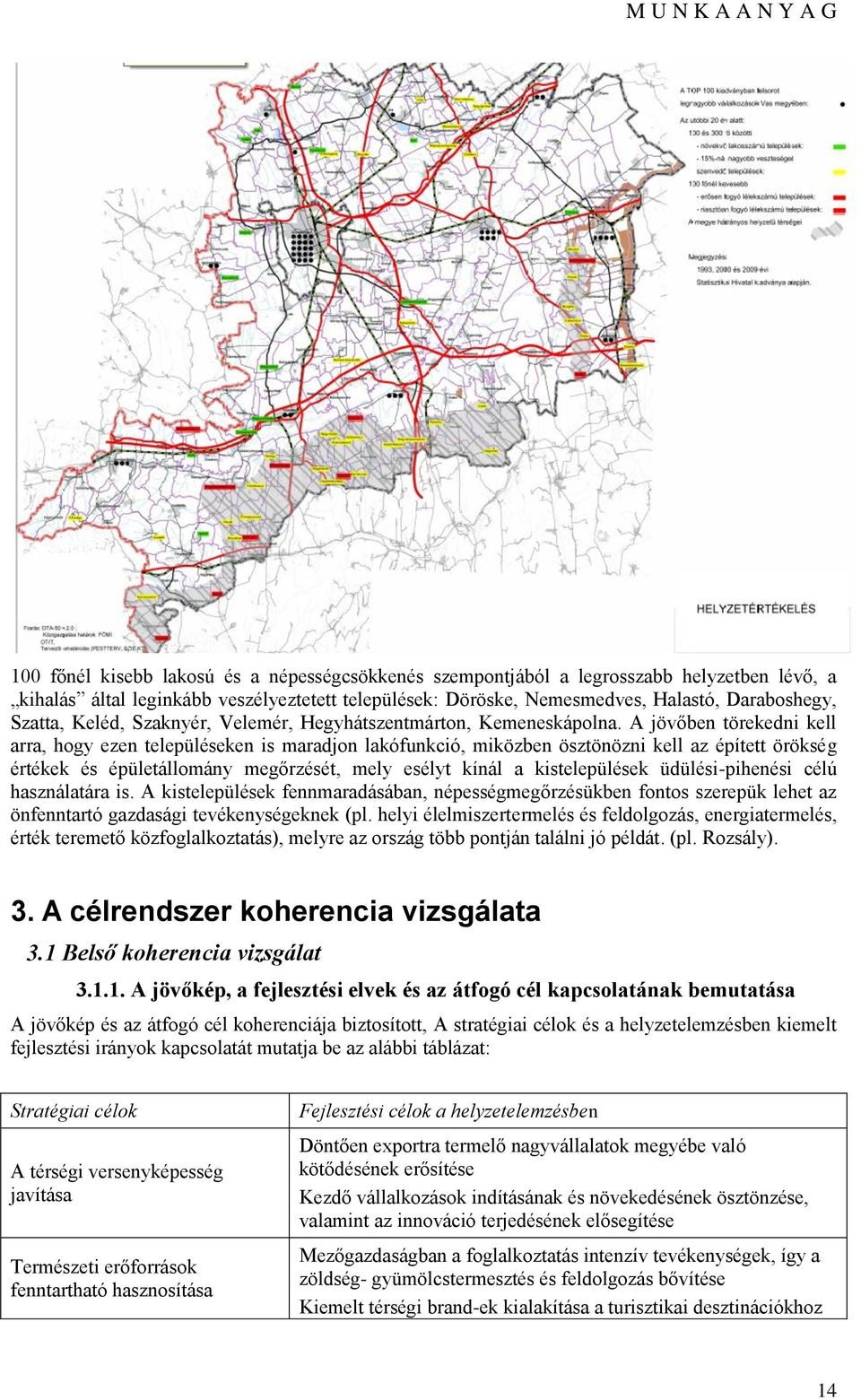 A jövőben törekedni kell arra, hgy ezen településeken is maradjn lakófunkció, miközben ösztönözni kell az épített örökség értékek és épületállmány megőrzését, mely esélyt kínál a kistelepülések