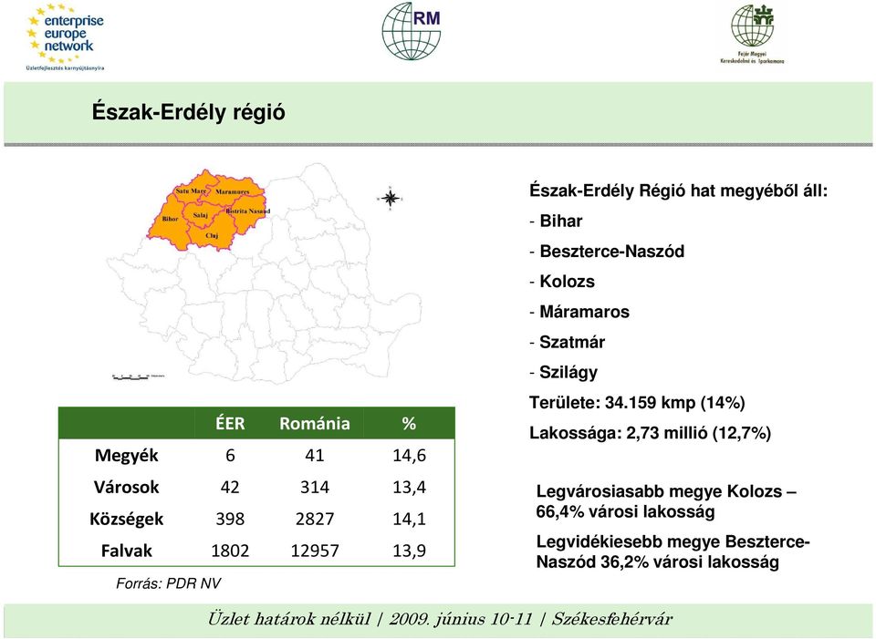 Kolozs - Máramaros - Szatmár - Szilágy Területe: 34.